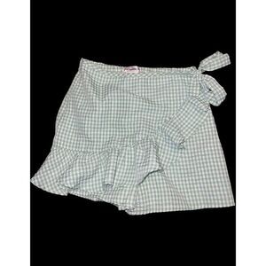 Love squared, girl, gingham, green skort, skirt 8 from dennys